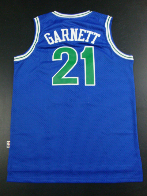  NBA Minnesota Timberwolves 21 Kevin Garnett Swingman Throwback Blue Jerseys